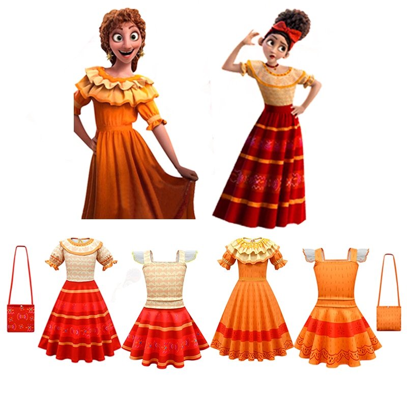 Disney Encanto Costume Princess Dress Suit Charm For Girls Cosplay